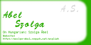 abel szolga business card