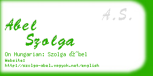 abel szolga business card